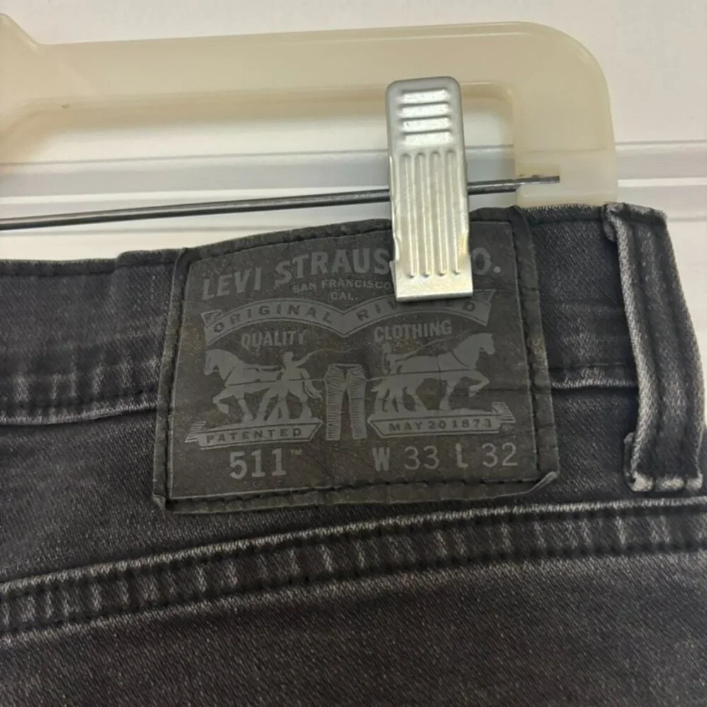 Men's Levi Strauss 511 Black Slim Jeans - Picture 5 of 9